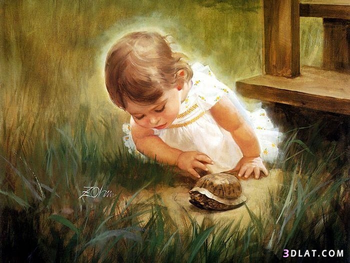صور أطفال مرسومة بالألوان الزيتية 2025 , أجمل صور لوحات فنيه للأطفال 2025