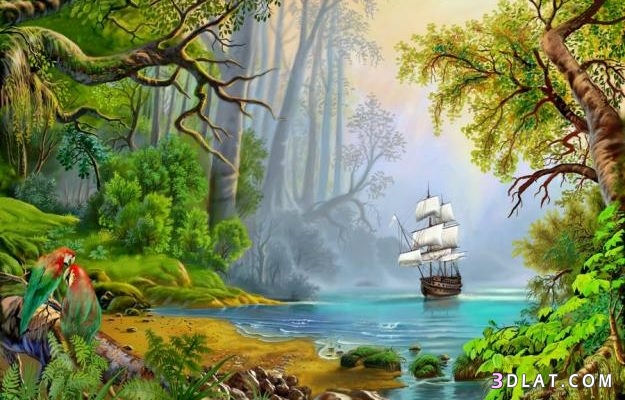 صور مناظر طبيعية مرسومة 2025 , لوحات طبيعية بالألوان الزيتية غاية في الروعة