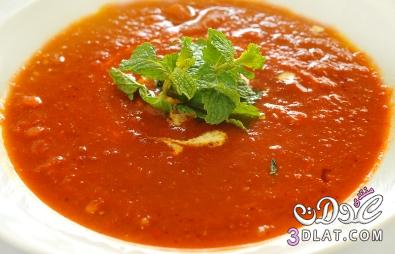 شوربة طماطم مع ريحان.طريقة تحضير  شوربة طماطم مع ريحان