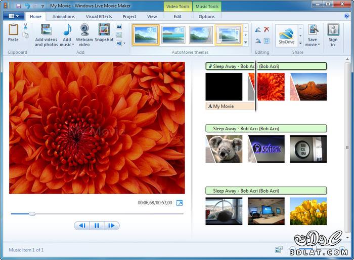 برنامج  Windows Live Movie Maker 2024  لعمل افلام الفيديو