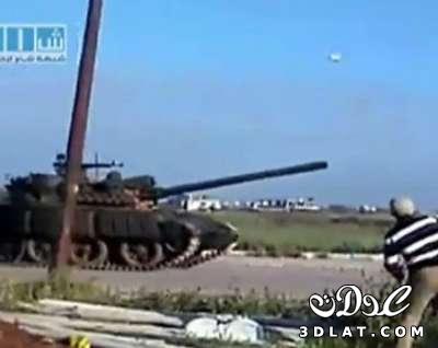 عشرات الدبابات السورية تتجه الى درعا فيديو