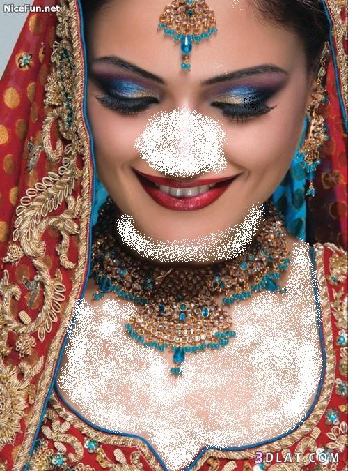 مكياج واكسسوارات وازياء هنديه رااائعه  للعروس 2024
