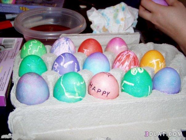لونى البيض فى عيد الربيع