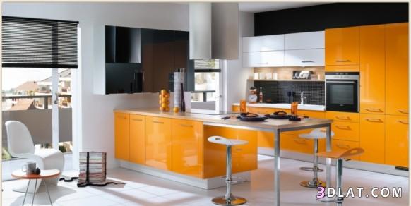 اضيفى اللون البرتقالى لتصميم مطبخك