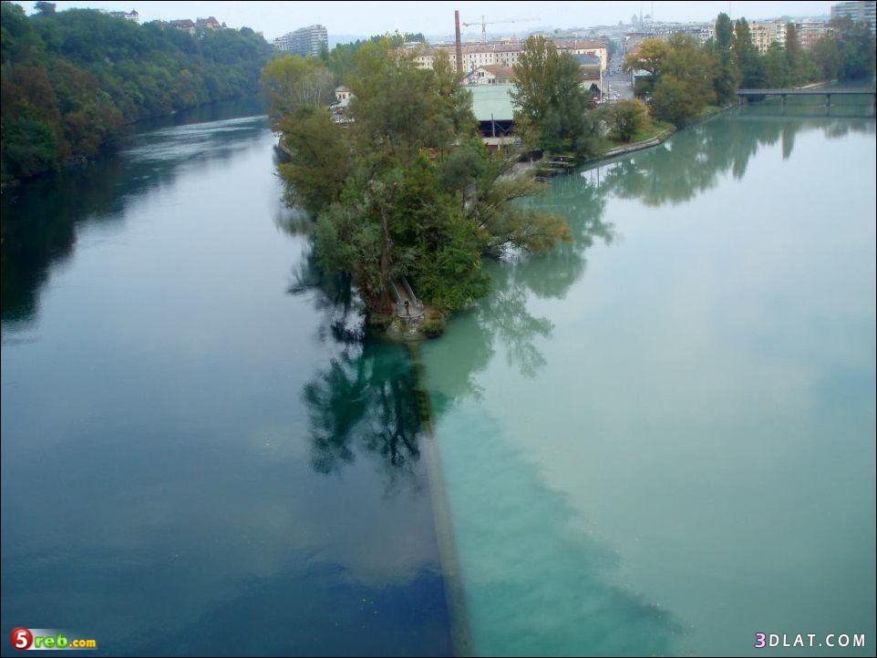 نهران يلتقيان في ظاهرة طبيعية ساحرة في جنيف بسويسرا