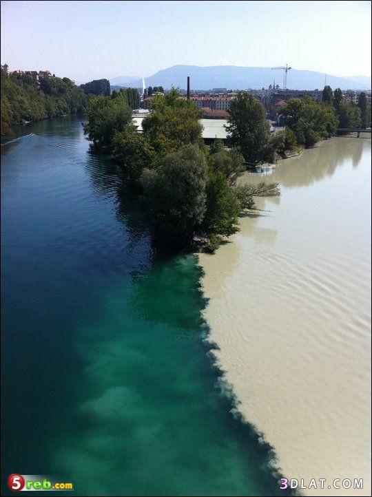 نهران يلتقيان في ظاهرة طبيعية ساحرة في جنيف بسويسرا