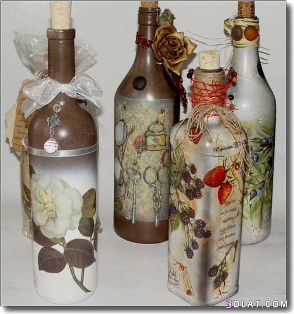 ♥♥أفكار جديدة لتزيين الزجاجات الفارغة♥♥♥