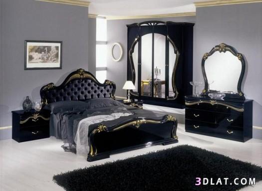 غرف نوم مودرن باللون الأسود
