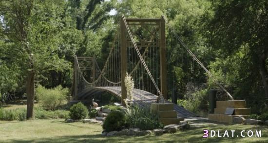 رجل يبني جسر البوابة الذهبية في فناء منزله الخلفي