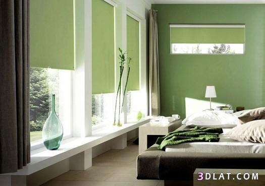 غرف نوم باللون الأخضر