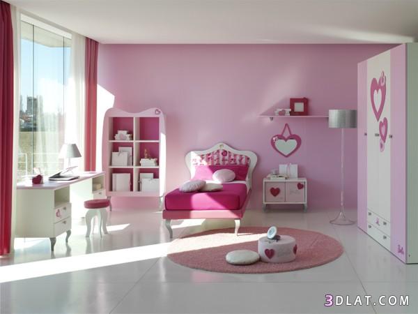 غرف للبنات باللون الوردي