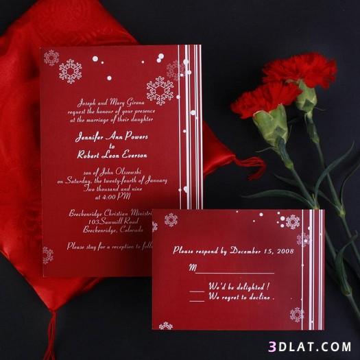 بطاقات دعوة زفاف حمراء ..لزفاف ينبض بالحب