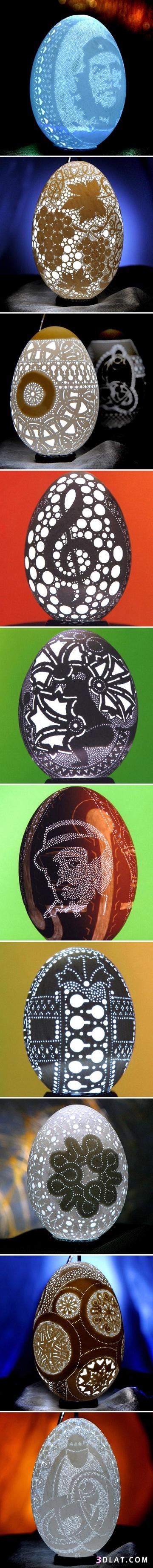 فنان سلوفيني يحول قشرة البيض الى تحفة فنية رائعة