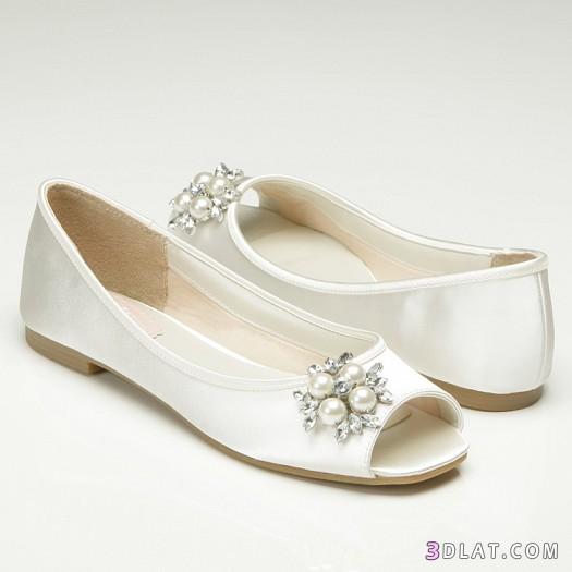 أحذية فلات للعرائس الطويلة- اجمل احذية ارضى للعروس