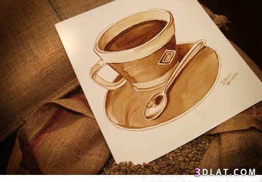 الرسم بالقهوه بدل الحبر