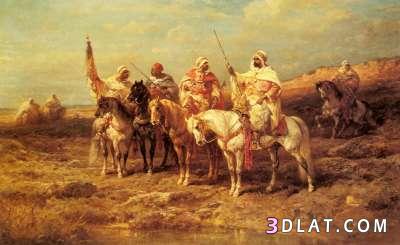 لوحات فنية للفرس والفرسان والمعارك العربية القديمه