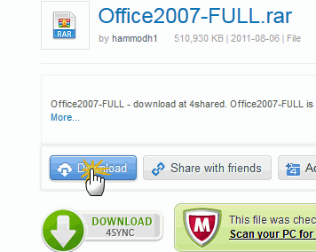 رد: عاوزه برنامج Office 2007 ممكن تساعدونى