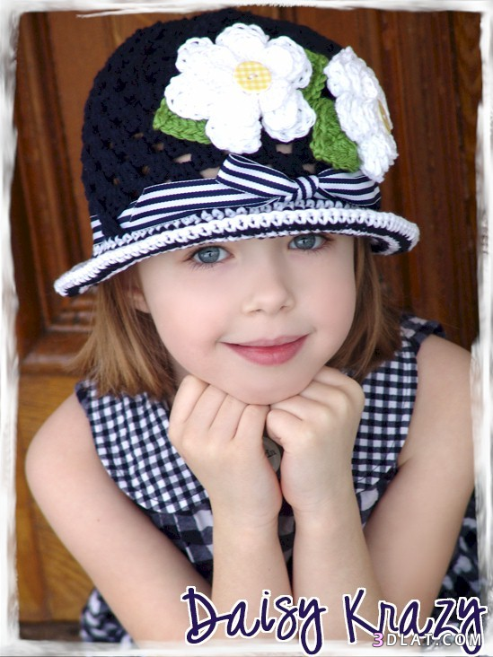 قبعات اطفال من الكروشيه ،قبعات انيقة للبنوتات