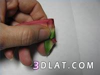طريقة صنع وردة من شريط ستان او دانتيل