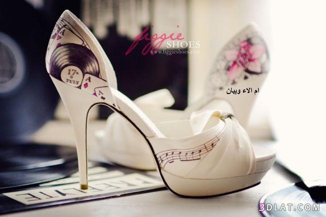 احذية العروس باحلى الرسمات,احذية العروس مرسومة باليد من figie shoes