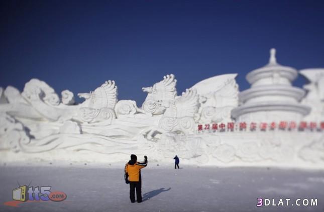 مهرجان لنحت الثلوج فى الصين روعة