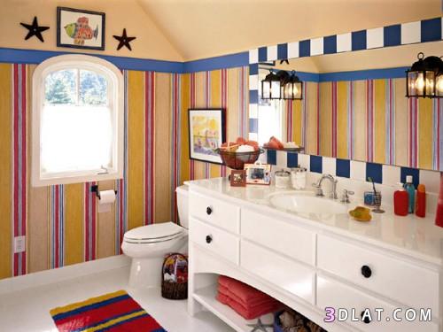 حمامات أطفال بنات بأحدث الألوان والديكورات