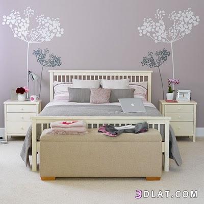 غرف نوم ومفارش سرير بالالوان العصريه