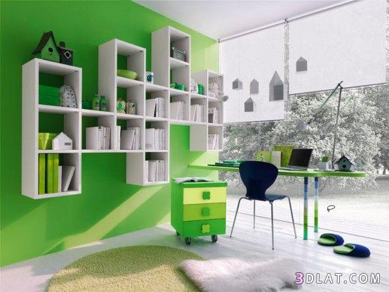 غرف نوم للاطفال بالون الاخضر  ديكورات غرف نوم خضراء