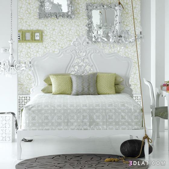 مجموعة من غرف النوم الرومانسية باللون الابيض للعرسان 2024