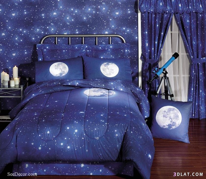 مفارش سرير باللون الازرق