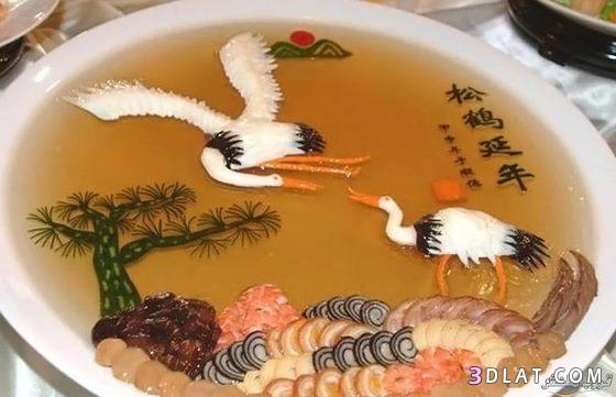 أطعمة صينية على شكل لوحة فنية