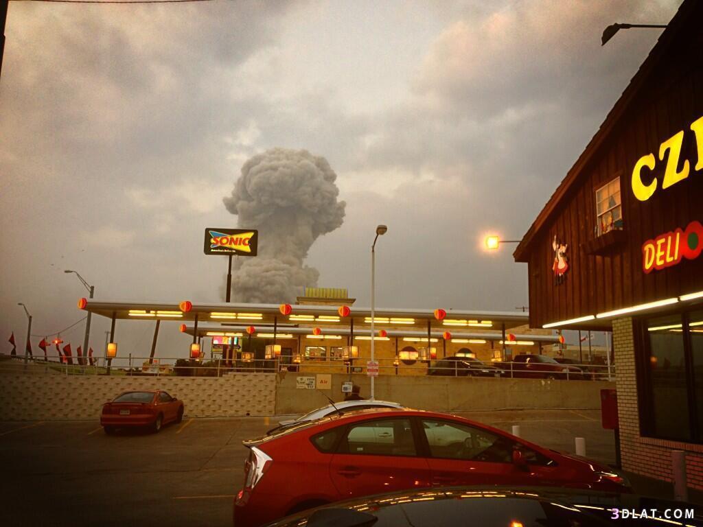 صور من الانفجار الذي وقع في مصنع للاسمدة في ولاية تكساس الامريكية