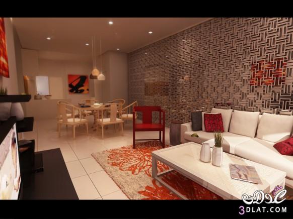 غرف معيشه باللون الاحمر والابيض،Red and White Living Rooms