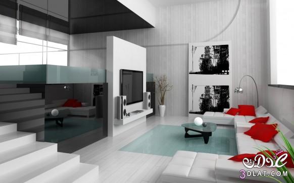 رد: غرف معيشه باللون الاحمر والابيض،Red and White Living Rooms