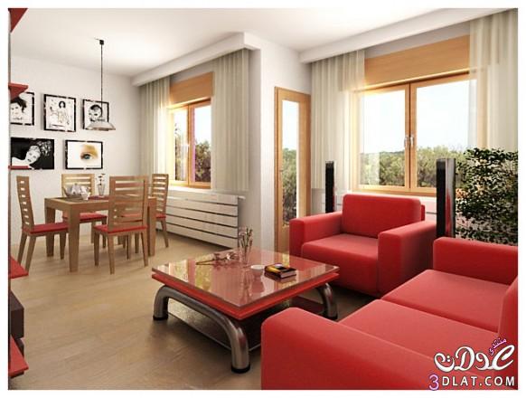 رد: غرف معيشه باللون الاحمر والابيض،Red and White Living Rooms