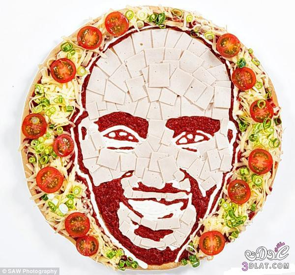فنانة انجليزية تصنع بيتزا من وجوه المشاهير شاهدبالصور بيتزا من وجوه المشاهير