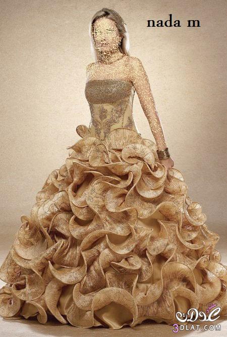 فساتين خطوبة باللون الذهبى Engagement dresses with gold color فساتين خطوبة جنان