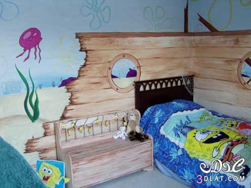 غرف نوم للاطفال اجمل غرف نوم الاطفال لمحبي سبونج بوب غرف نوم اطفال 2024