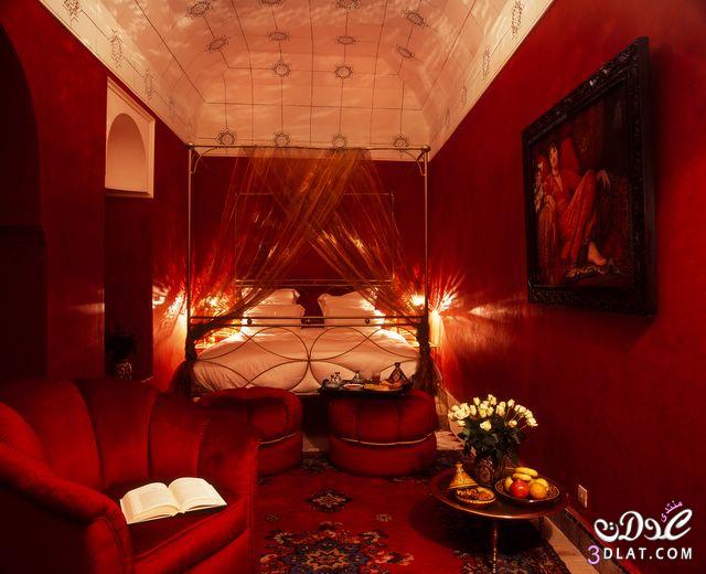 ديكورات غرف نوم باللون الأحمر 2024 -ديكورات غرف نوم رومانسية ـاحدث غرف نوم بال
