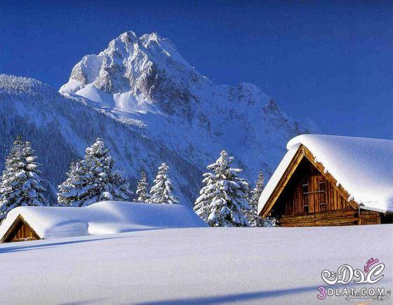 صور طبيعيه لجليد مغطى لبيوت خشبيه رائع اجمل صور الثلج 2024