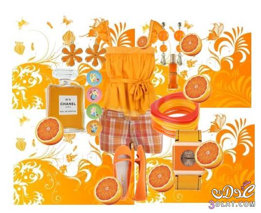 ازياء صيفيه باللون البرتقالي ازياء رائعه للصبايا باللون البرتقالي