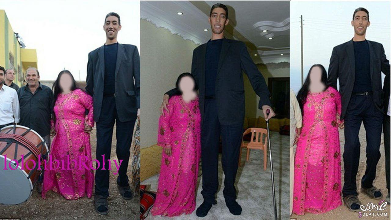 صور حفل زفاف أطول رجل فى العالم على سيدة أقصر منه