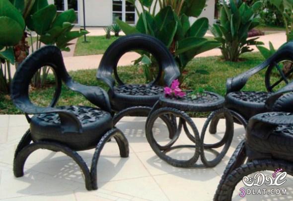 افكار   استخدام عجلات السيارة في صنع مقاعد والكراسي للمنزل 13833265512