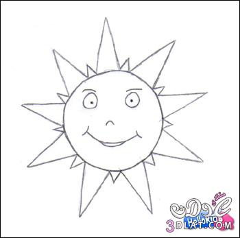 كيفيّة رسم شمس تبتسم بالقلم الرصاص