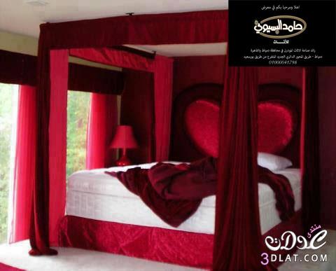 غرف نوم رومانسية,غرف نوم باللون الاحمر ,اثاث مودرن