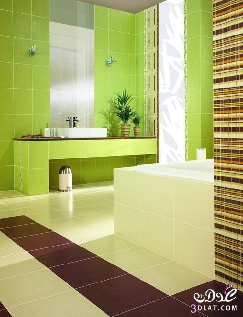 اروع ديكورات حمامات باللون الأخضر 2024 تشكيلة جميلة باللون الأخضر لحمامات 2024