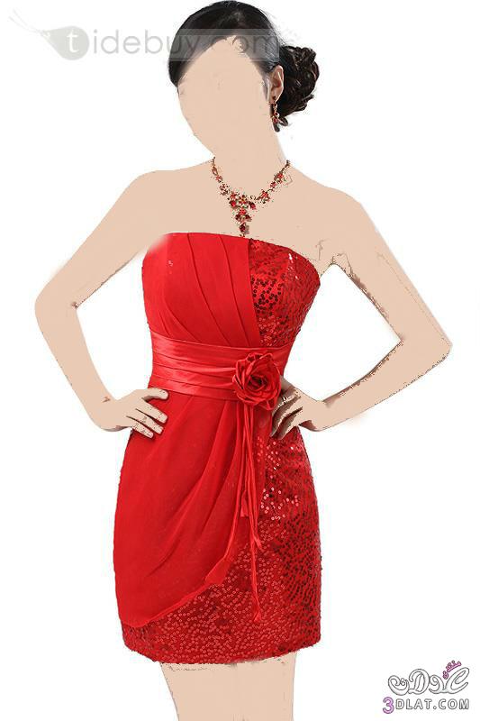 فستانك بالاحمر اكيد أحلى,اجمل السواريهات القصيرة باللون الاحمر2024