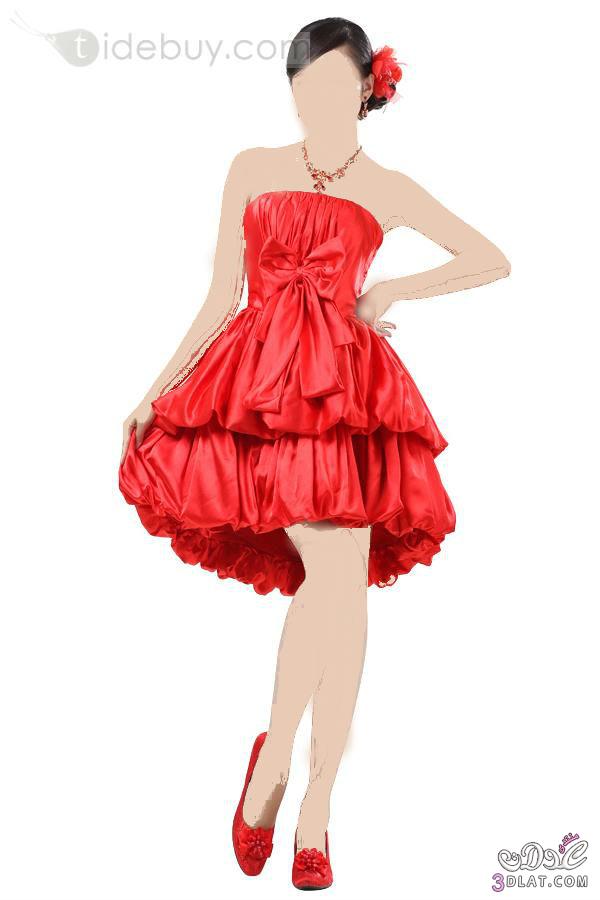 فستانك بالاحمر اكيد أحلى,اجمل السواريهات القصيرة باللون الاحمر2024
