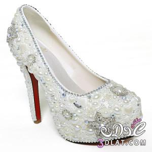 اجمل  احذية الاعراس 2024  احذية بيضاء للعروسة 2024