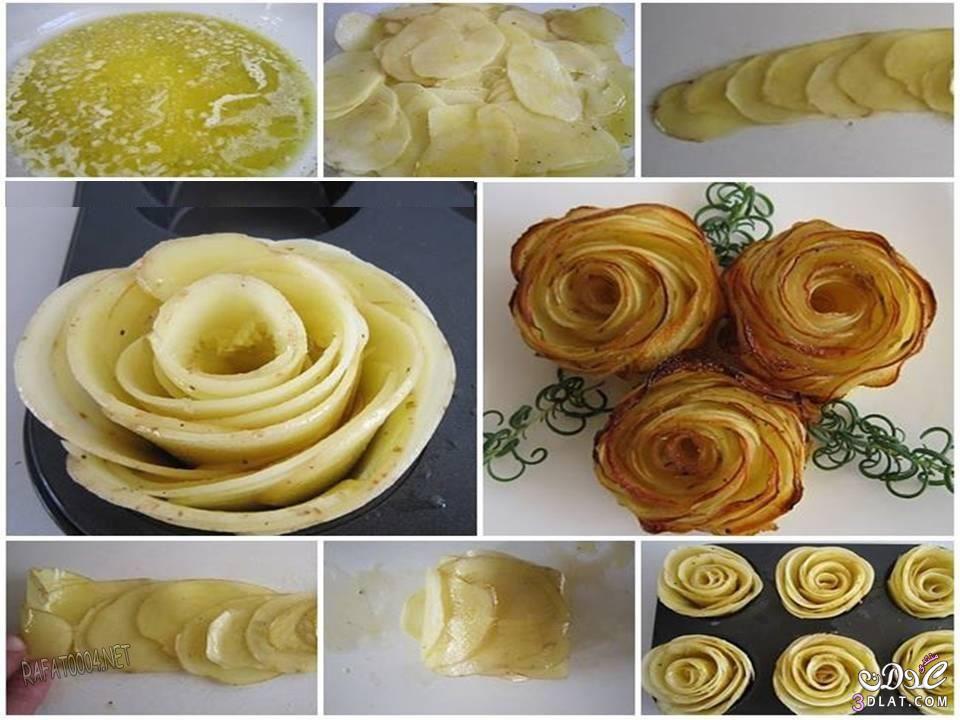 بالصور طريقة عمل البطاطس المقلية على شكل وردة